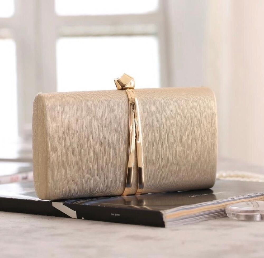 NEW Verano Hill Genevieve Clutch Bag Gold